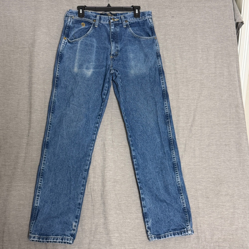 Wrangler George Strait Collection Mens Blue Denim Jeans Size 31x32 Straight Fit